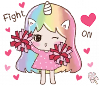 🦄 emoji Uni girl in love @Mycute_stickers Telegram sticker 15 of 31
