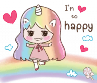 🦄 emoji Uni girl in love @Mycute_stickers Telegram sticker 20 of 31