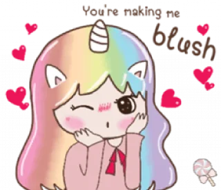 🦄 emoji Uni girl in love @Mycute_stickers Telegram sticker 21 of 31