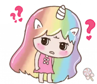 🦄 emoji Uni girl in love @Mycute_stickers Telegram sticker 19 of 31