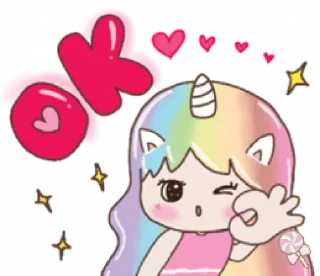 🦄 emoji Uni girl in love @Mycute_stickers Telegram sticker 9 of 31