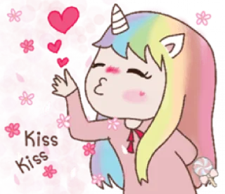 🦄 emoji Uni girl in love @Mycute_stickers Telegram sticker 18 of 31