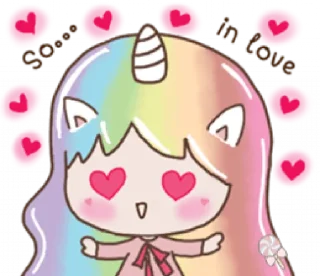🦄 emoji Uni girl in love @Mycute_stickers Telegram sticker 5 of 31