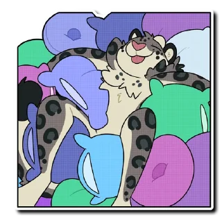 🛏 emoji Snow Leopard (round 3!) Telegram sticker 21 of 113