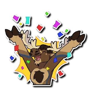 🥳 emoji Diffuse Moose Telegram sticker 5 of 51