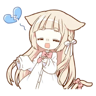 😞 emoji Милашка тян @nyasticks (补档) Telegram sticker 14 of 36