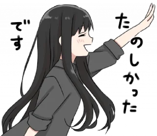 🙍‍♀ emoji girl w/black long hair @darkestlace Telegram sticker 15 of 40