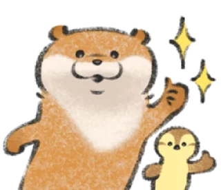 👍 emoji Cute Lie Otter Telegram sticker 24 of 120
