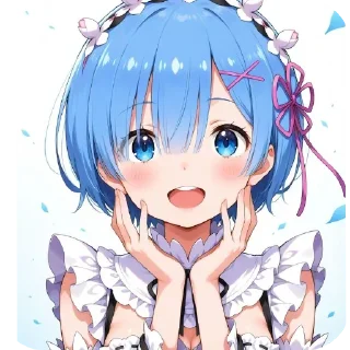 💇 emoji Re:Zero Rem Telegram sticker 16 of 17