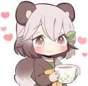 ☕️ emoji Lovely Raccoon Girl by SR Telegram sticker 17 of 41