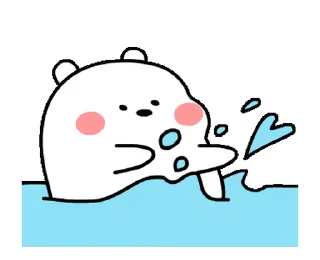 💦 emoji Chubby White Bear || @GreySunders Telegram sticker 16 of 24
