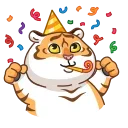 🥳 emoji Grumpy Tiger Telegram sticker 20 of 25