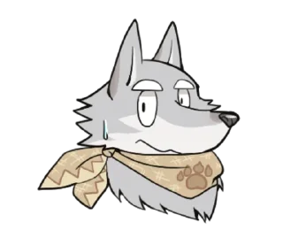 😓 emoji Gray wolf Telegram sticker 24 of 40