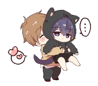 🤗 emoji Gurizinho de capuz de gato preto - @oneesanstickers Telegram sticker 8 of 24