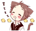 😴 emoji Naughty cat ear boy Telegram sticker 24 of 40