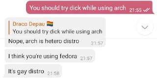 🍆 emoji btw I use Arch (by @ddepau) Telegram sticker 14 of 15