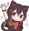 🙋 emoji Black Kitten Girl Telegram sticker 9 of 41