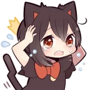 😭 emoji Black Kitten Girl Telegram sticker 20 of 41