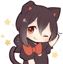 😜 emoji Black Kitten Girl Telegram sticker 1 of 41