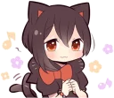 🙂 emoji Black Kitten Girl Telegram sticker 23 of 41