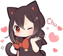 😘 emoji Black Kitten Girl Telegram sticker 14 of 41