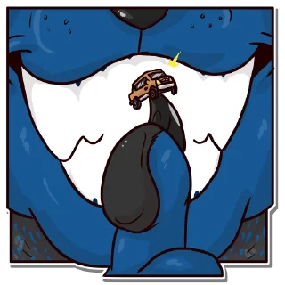 🚗 emoji Midnight Wolf Telegram sticker 17 of 33