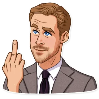 🖕 emoji Ryan Gosling Telegram sticker 17 of 22
