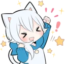 ✊ emoji Black Kitten & White Kitten Telegram sticker 17 of 36