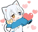 💙 emoji Black Kitten & White Kitten Telegram sticker 14 of 36