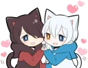 👬 emoji Black Kitten & White Kitten Telegram sticker 24 of 36
