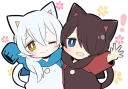 😉 emoji Black Kitten & White Kitten Telegram sticker 15 of 36