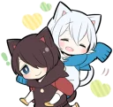 👬 emoji Black Kitten & White Kitten Telegram sticker 6 of 36