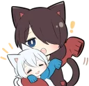 👋 emoji Black Kitten & White Kitten Telegram sticker 10 of 36