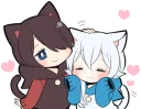 ❤️ emoji Black Kitten & White Kitten Telegram sticker 5 of 36