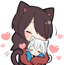 ❤️ emoji Black Kitten & White Kitten Telegram sticker 13 of 36