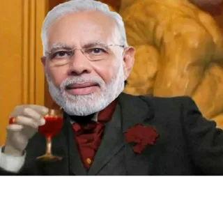 😂 emoji Modi DiCaprio @PMModiji Telegram sticker 9 of 25