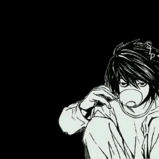 ☕️ emoji L Lawliet - @Blue_Rose_Sword Telegram sticker 14 of 30