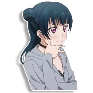 🤔 emoji Yoshiko Tsushima Telegram sticker 21 of 58