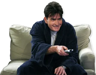 😄 emoji Charlie Harper Telegram sticker 8 of 10