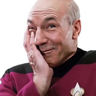 😊 emoji Patrick Stewart Telegram sticker 10 of 19