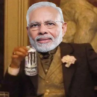 😂 emoji Modi DiCaprio @PMModiji Telegram sticker 1 of 25