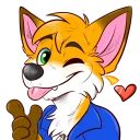 😉 emoji Huk the Fox Telegram sticker 1 of 17