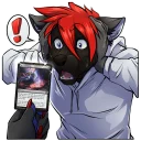 😰 emoji Furry Magic the Gathering Telegram sticker 8 of 8