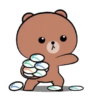 🐻 emoji 🍭Brownie x Andie @Mycute_stickers Telegram sticker 1 of 25