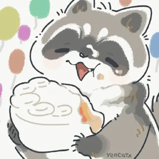 🦝 emoji racoon @yencatx Telegram sticker 18 of 24