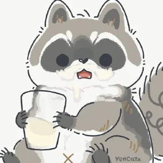 🦝 emoji racoon @yencatx Telegram sticker 14 of 24