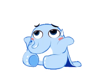 🤷‍♀ emoji Little Blue Elephant • @xxyuji Telegram sticker 8 of 24