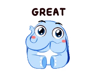 👏 emoji Little Blue Elephant • @xxyuji Telegram sticker 13 of 24