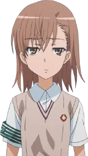 😔 emoji Misaka Mikoto Telegram sticker 12 of 92