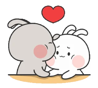 ❤️ emoji Couple Rabbit • @xxyuji Telegram sticker 14 of 24